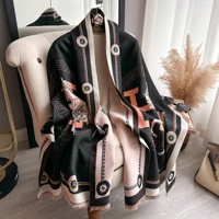 Luxury Winter Cashmere Scarf Women 2024 Design Warm Pashmina Blanket Poncho Scarves Female Carriage Shawl Thick Foulard Bufanda 1