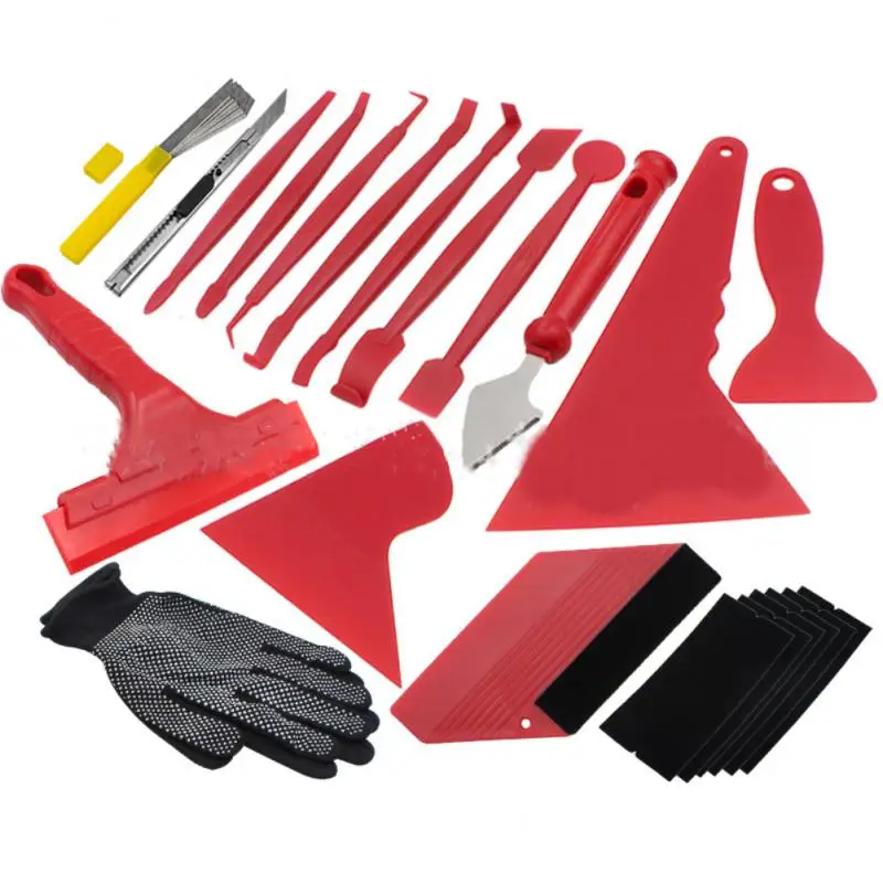 7Pcs Car Vinyl Film Wrapping Tools Car Sticker Film Raschietto Kit Auto Feltro Tergipavimento Raschietto Set Coltello Decalcomania Plaste Accessori