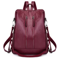 CFUN YA New Leather Women Backpack High Quality PU Female Bag Bucket Lady Shoulder Packs Big Capacity Backpacks Travel Rucksack 1