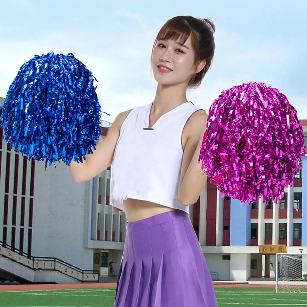 Non-slip Handle Pom Poms Cheerleader Pompoms Set for Sports Events Dancing Non-slip Handle Hand Flowers Pom for Cheerleading