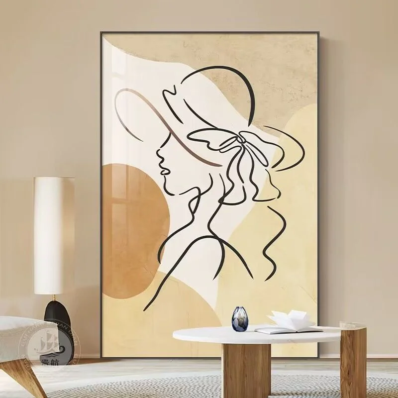

Современные Абстрактные Художественные декоративные картины с изображением линий персонажей для гостиной и спальни декоративный фон