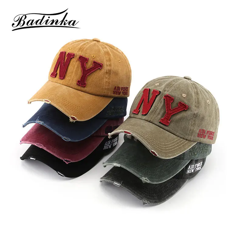 Gorra de béisbol de Nueva York para hombre y mujer, gorro de béisbol de mezclilla lavada, Estilo Vintage, Snapback, hip hop, color negro y rojo, 2023