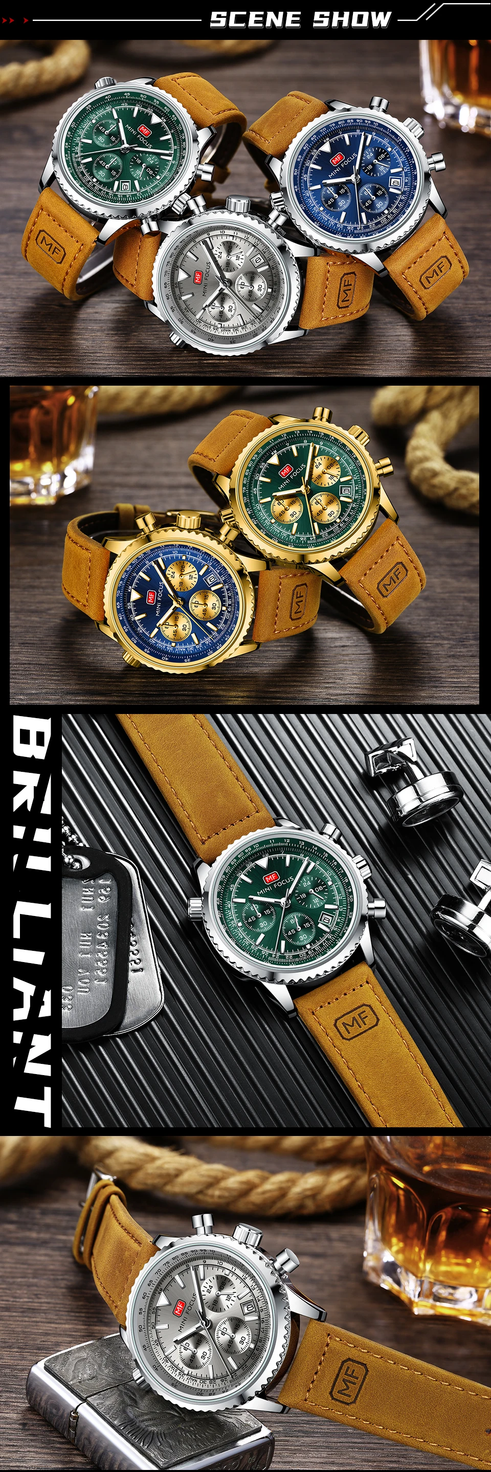 Montre à quartz MINI FOCUS pour homme étanche_voghion.com