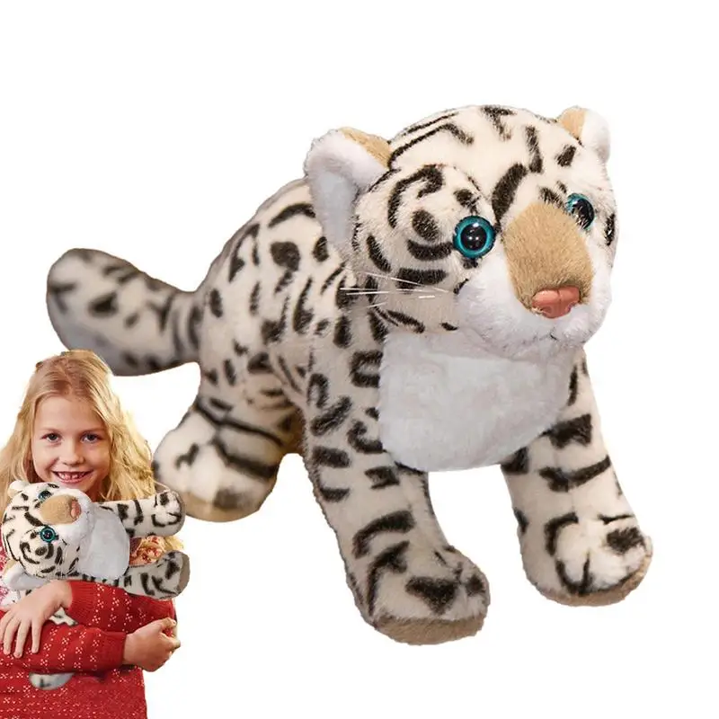 Snow Leopard Soft Plush Animal Resilient And Comfortable Throw Pillow Plush Stuffed Doll For Kids Birthday Christmas Gift