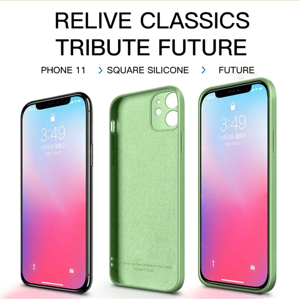 Original Square Liquid Silicone Phone Cases - Premium Durable Covers