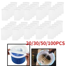 20/30/50/100 peúgas do filtro da piscina do armazenamento do filtro dos pces skimmer peúgas do filtro da piscina de náilon para cestas skimmers fonte branca da piscina