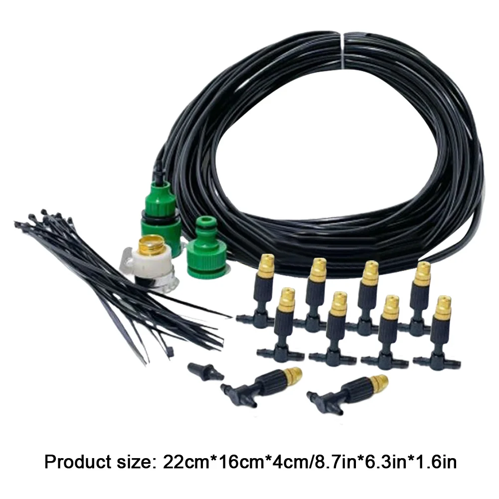 15M Misting Cooling Nozzle System Brass Atomizer Nozzles Greenhouse Micro Sprinklers Garden Sprayer Drip Irrigation