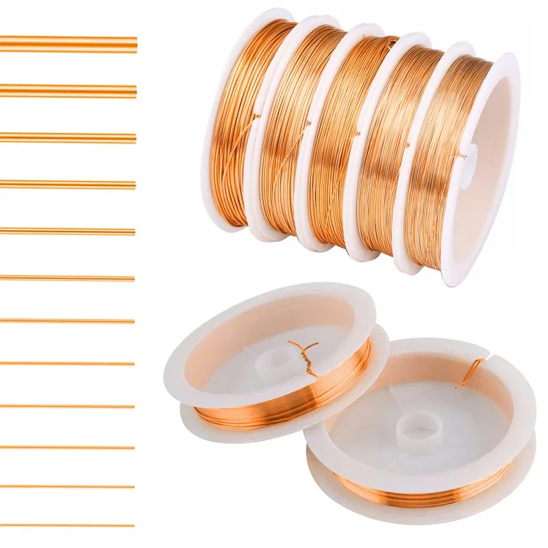 Enameled Coppers Magnet Wire 0.06mm-1.2mm 3-1Rolls Winding Coil Cable Lacquered Coppers Wire 10-100 Meters Length