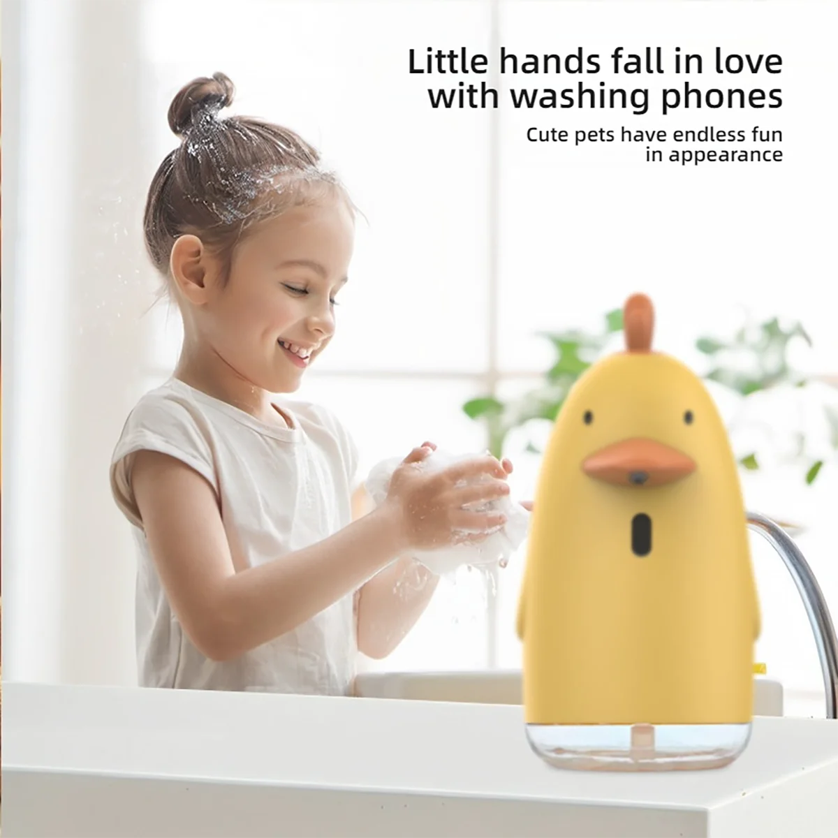 Automatic contactless sensor soap dispenser USB rechargeable cute cartoon style children hand soap bubble machine