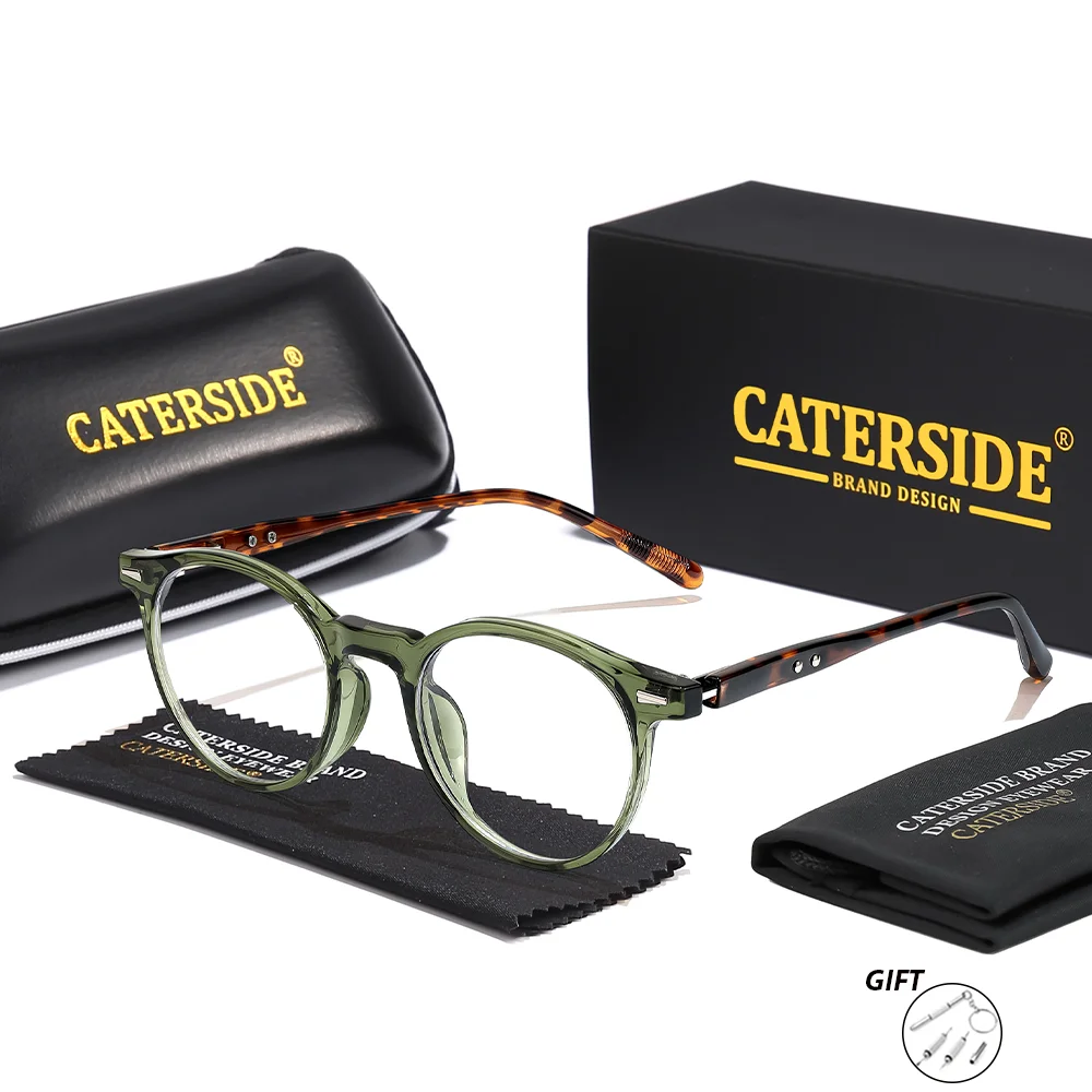 CATERSIDE Unisex Optische Brille 1,56 Brechungsindex Kreisförmige Linsen Brillen mit Sehstärke Vielseitige Myopie-Lesebrille – Detail 11