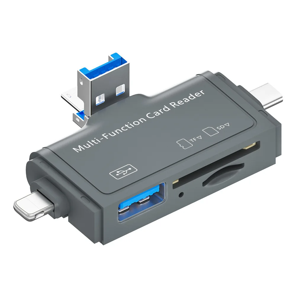 Type-C 안드로이드 폰 및 컴퓨터에 적합한 UTHAI TF16 7-in-1 카드 리더기 OTG3.0 다기능 카드 리더기 ?