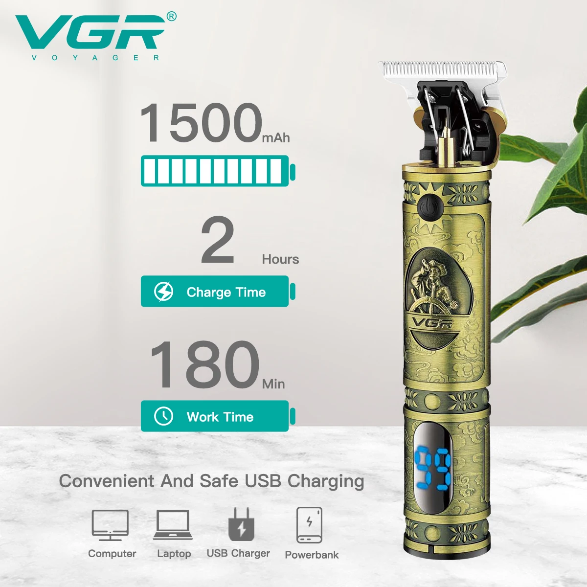 VGR 228 Hair Clipper Professional Personal Care Barber Trimmer For Men Upgrade T9 LCD  Electric Hair Clipper Clippers VGR V228 4