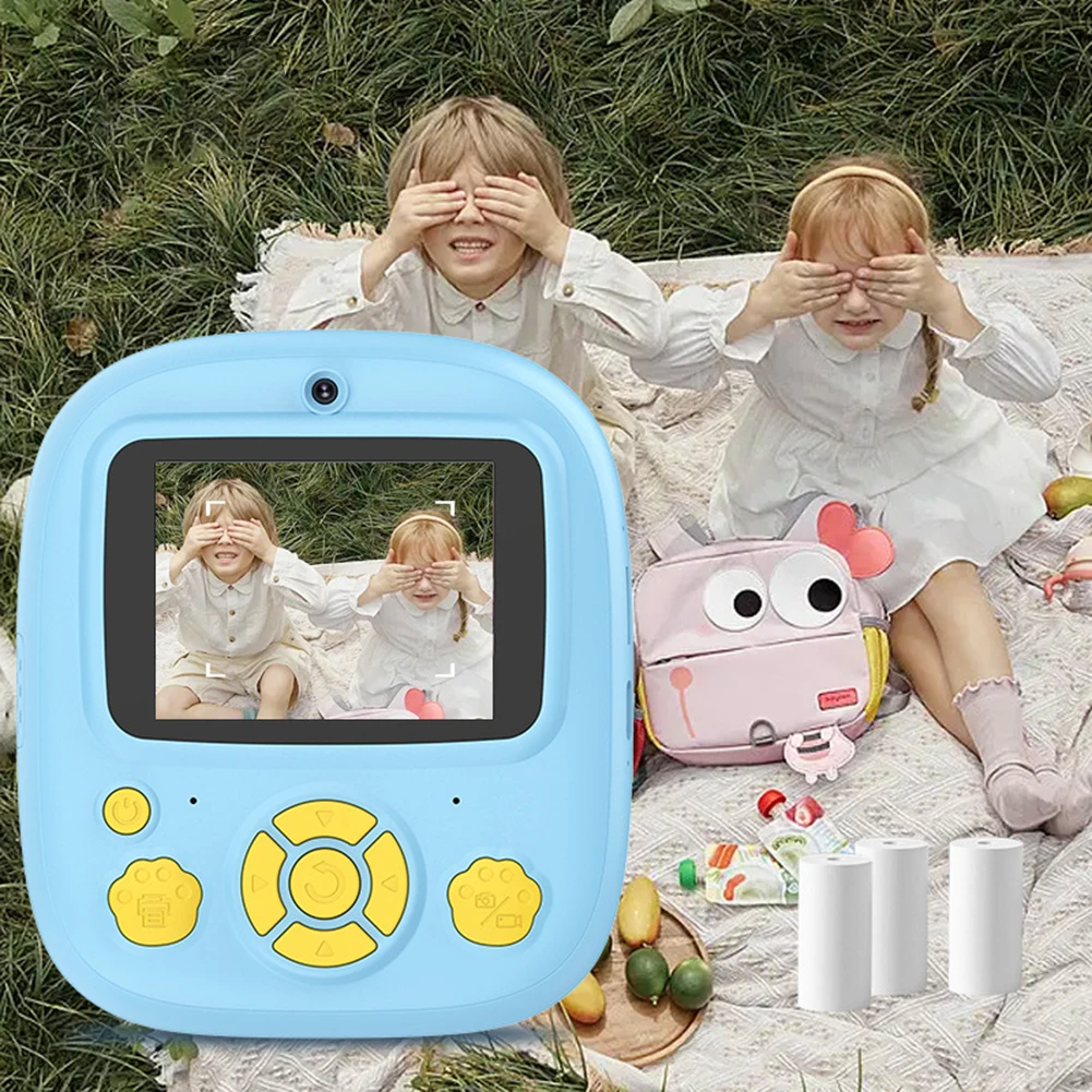 어린이 즉석 인쇄 카메라, 2.4 인치 IPS 스크린 어린이 카메라, 12MP HD 1080P 비디오 디지털 사진 카메라, 생일 및 휴일 선물