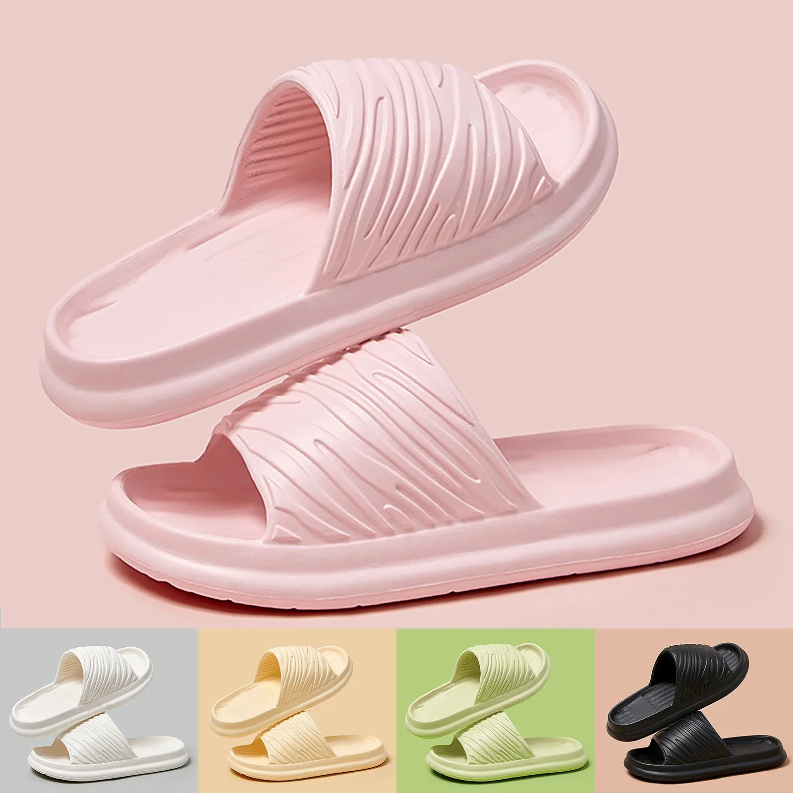 

Women Slippers Pink Camfortable Bathing Shower Sandals Room Home Non Slip Breathable Quick Drying Shoes Wear-Resistant Sapato