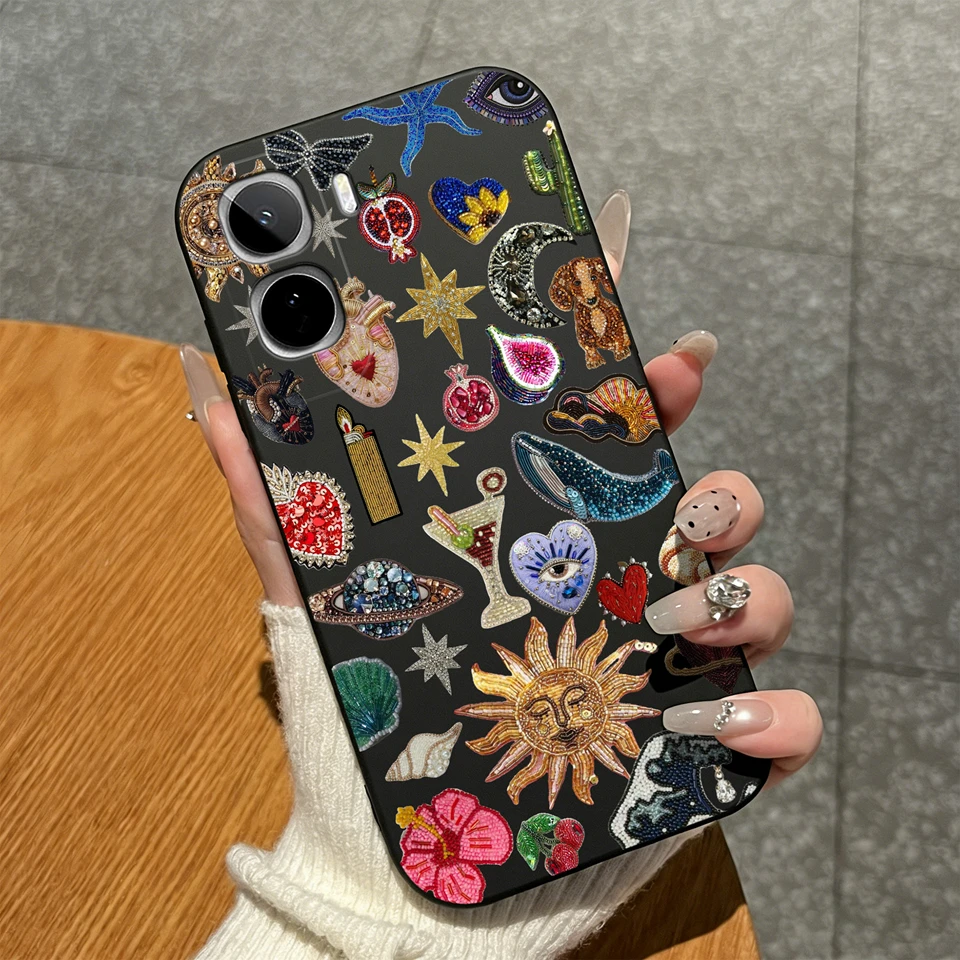 Cute Animal Bowknot Star Koi Pattern Soft Matte Silicone Shockproof Protective Phone Case