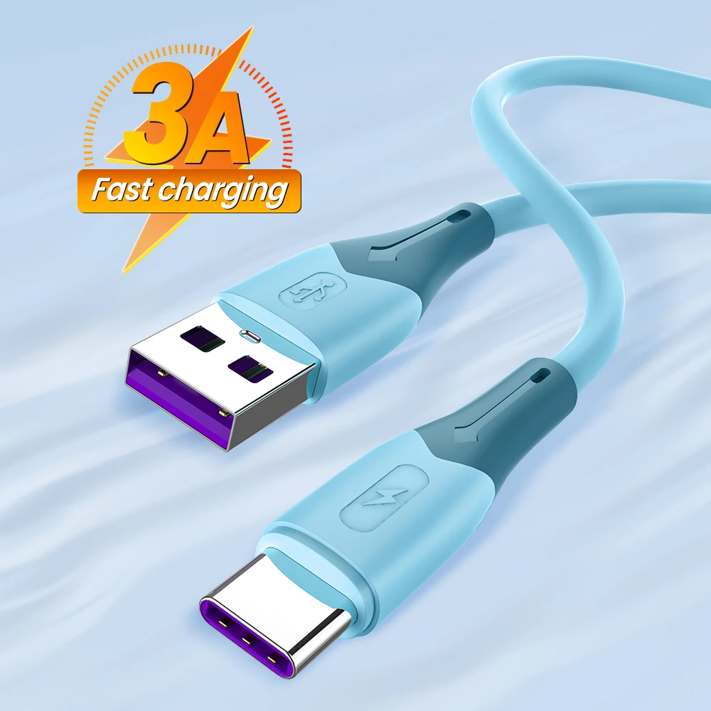 3A Liquid Silicone Fast Charge Cable Wire for Samsung Huawei Xiaomi Mobile Phone Charging USB Type C Micro Cables |