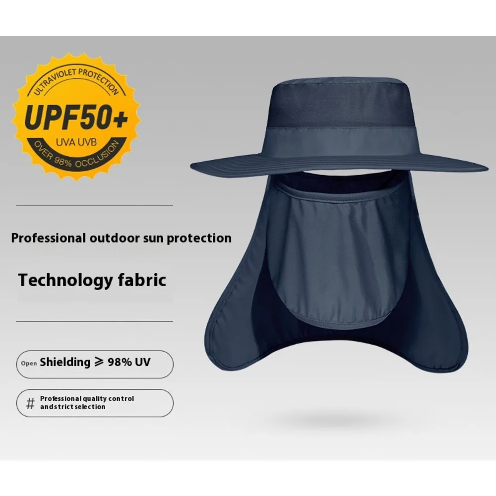 Sunscreen fisherman outdoor fishing, mountain climbing, sunshade men's oversized brim, hat curtain, breathable mask, sun_voghion.com