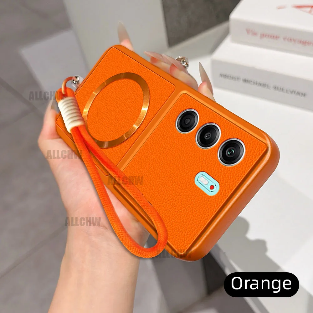 Luxury Leather Matte Magnetic Soft TPU Hand Phone Case