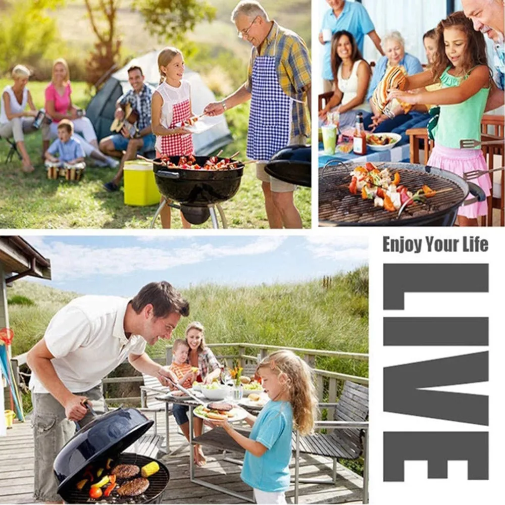 10pcs BBQ Skewers 36/40cm Stainless Steel Flat Forks Reusable Grill Roast Stick for BBQ Outdoor Picnic Gadgets Kitchen Utensil