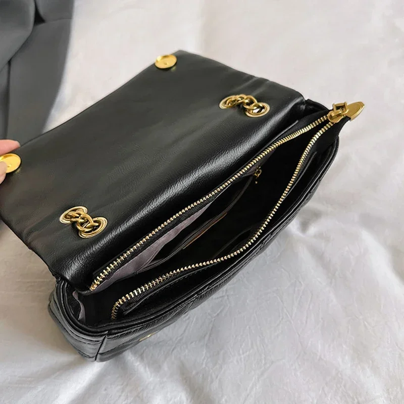 New Rhombic Chain Female Bag Versatile One-shoulder Small Square Bag Crossbody For Women High-end Grid Texture Chain Bag 4