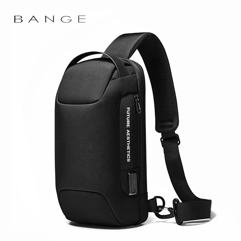 Waterproof Oxford Crossbody Bag with USB for Men