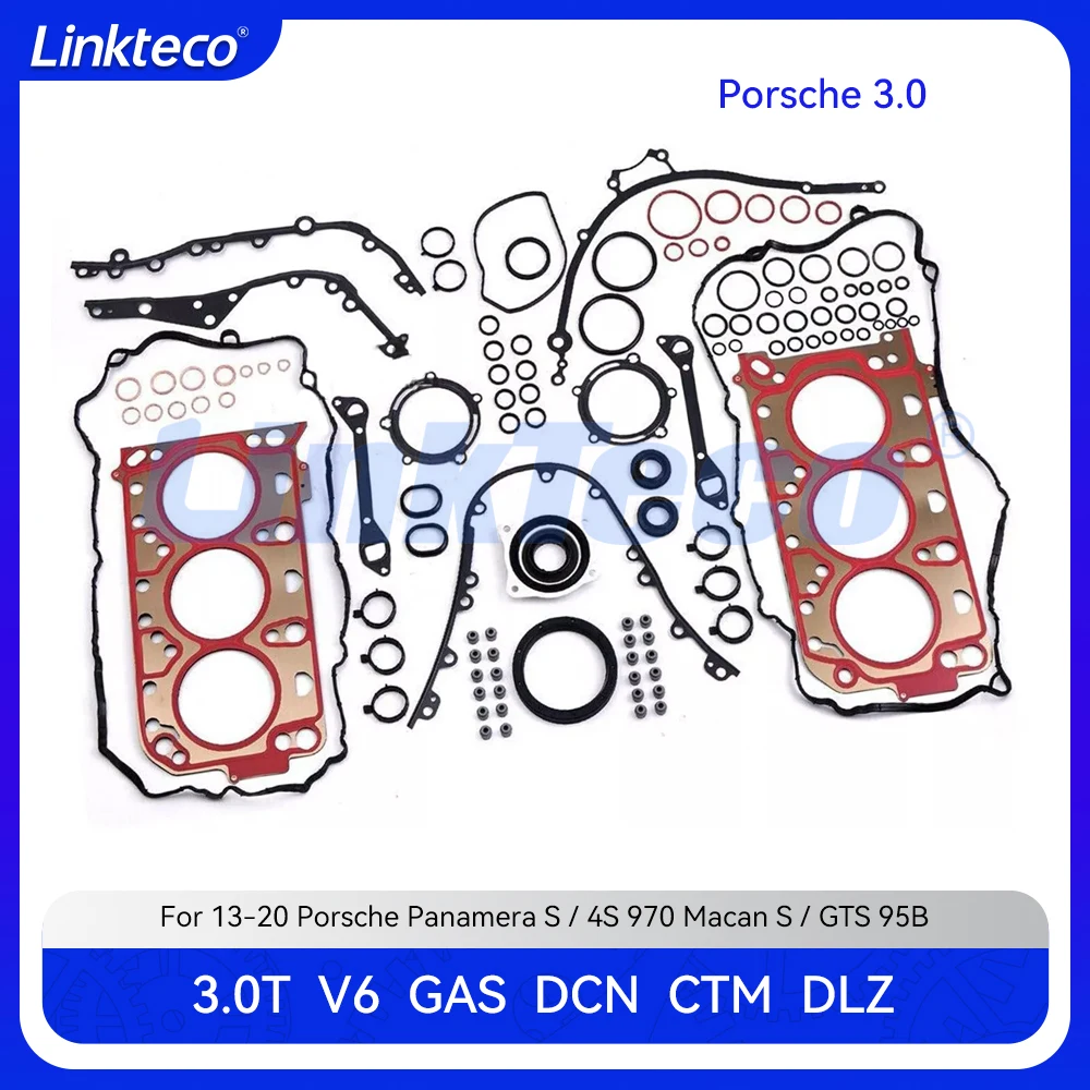 Engine Cylinder Head Full gasket set Fit 3.0 T L V6 DCN CTM DLZ For 13-20 Porsche Panamera S/4S 970 Macan S/GTS 95B 3.0T 3.0L