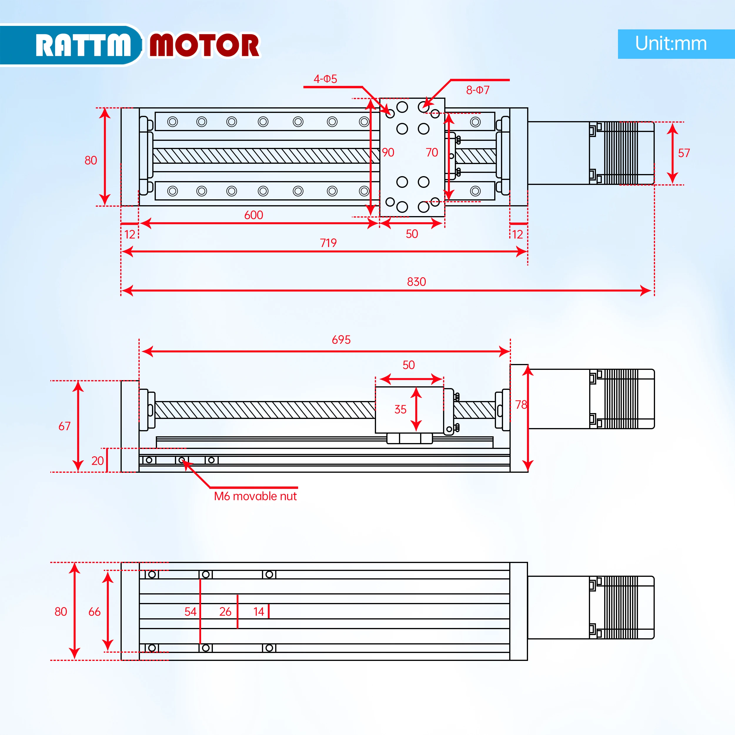 ZBX80 Cross Slide Travel 100mm --600mm CNC X Y Z Axis Linear Stage Motion Actuator Nema23 Stepping Motor