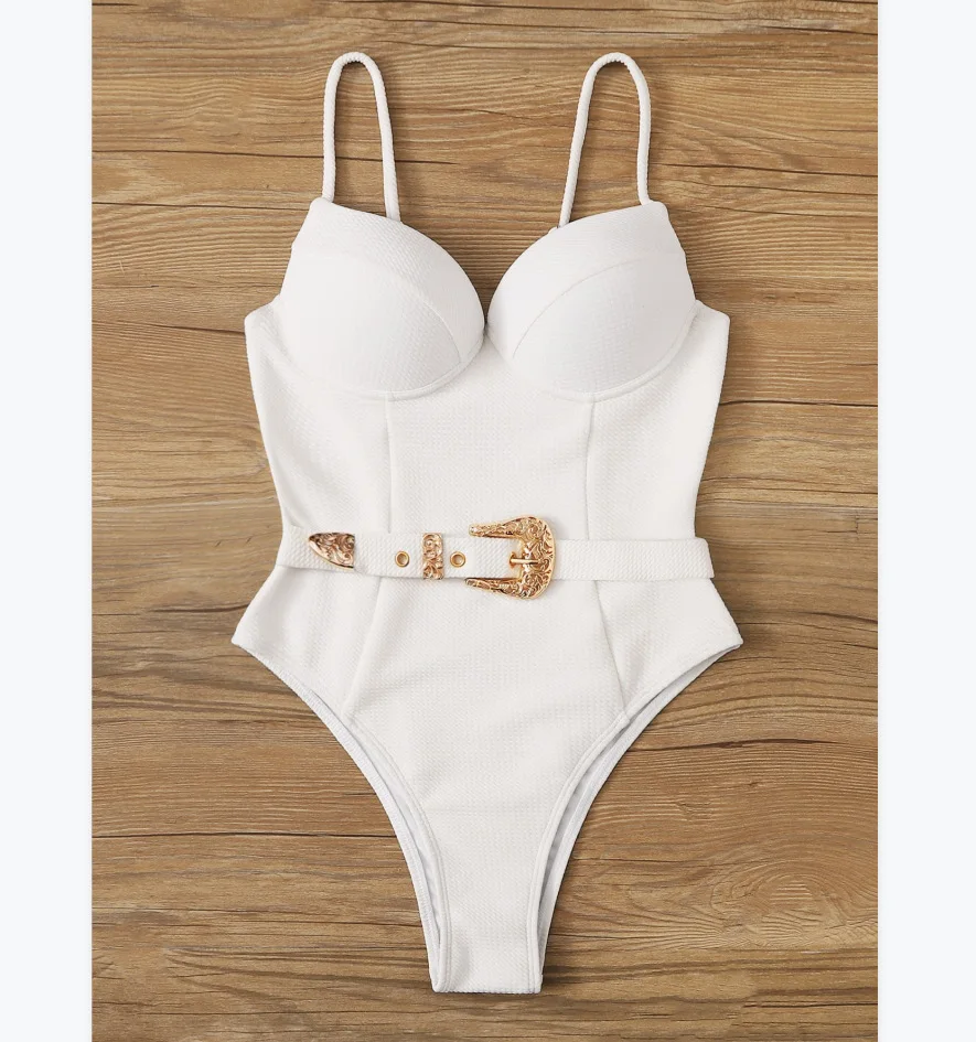 Maillot de bain deux pièces Ewlon sexy audacieux push-up bijoux nacre tissu nacré main image 0