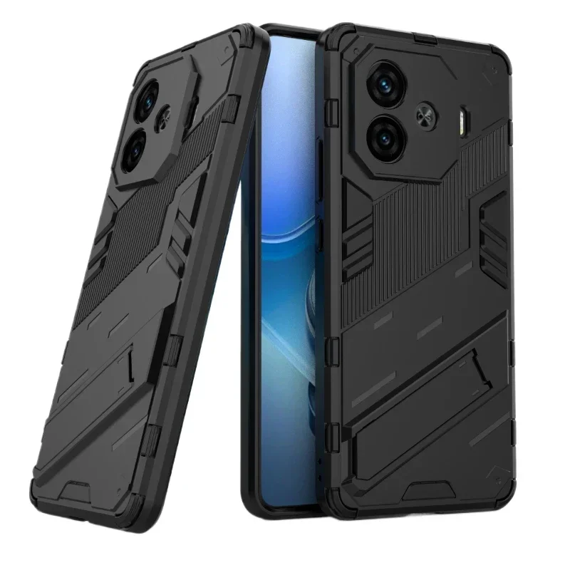 Shockproof Armor Anti-Fall Kickstand Phone Case - Durable Protection Back Cover