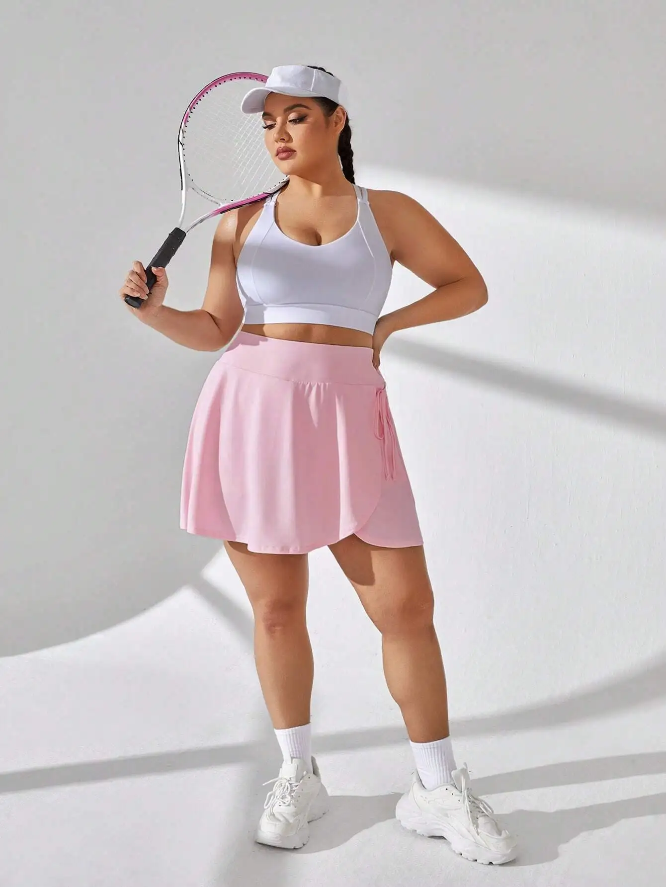 Sport Gameset Fashionable Plus-Size Women Sports Skirt With Bow Tie