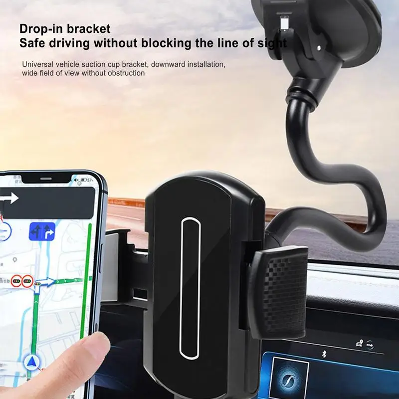 

Dashboard Phone Holder Automatic Lock Cell Handsfree Auto Windshield Air Vent Phone Mount Rotating Hose Mobile Phone With Strong