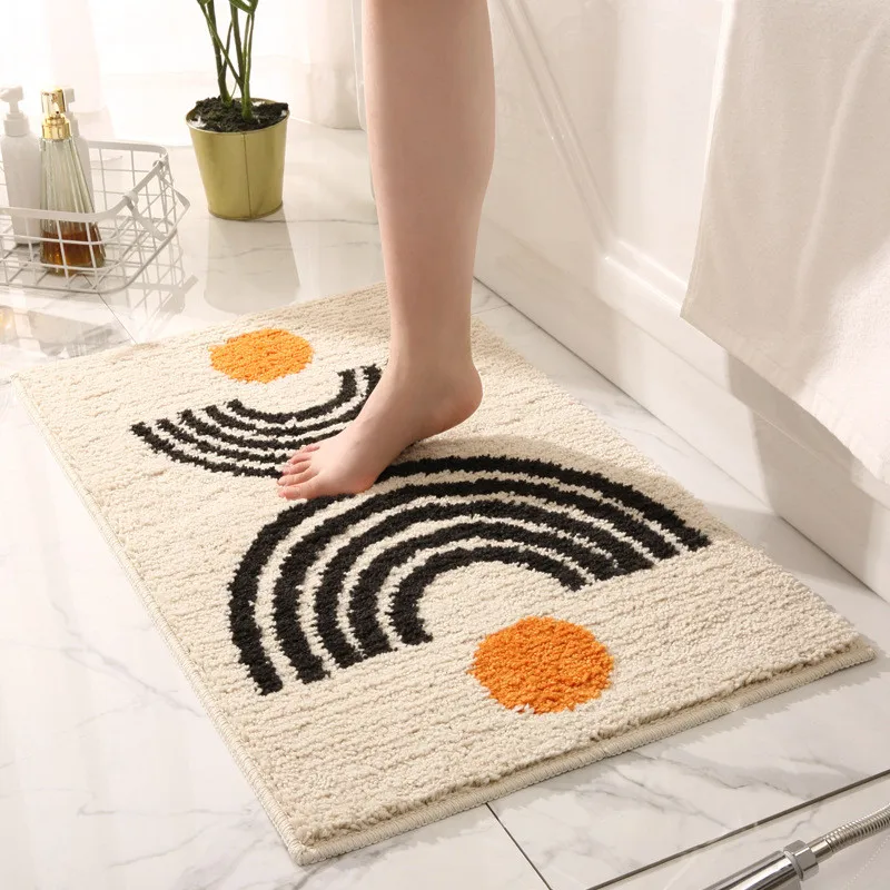 

Modern Abstract Art Microfiber Bath Mat Flocking Bathroom Pad Decorative Carpet Non-slip Absorbent Shower Door Mats Foot Rug