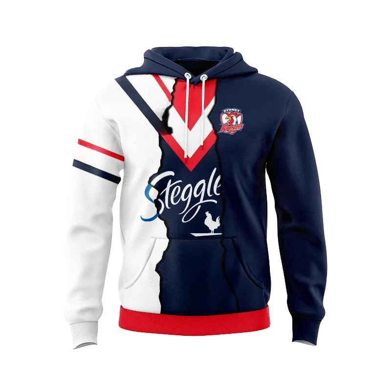 Sydney Rooster Castor Men's ANZ Round Neck Knitted Shirt/Home and Away/Training/Legion/Indigenous/Splicing/Top Rugby Shirt