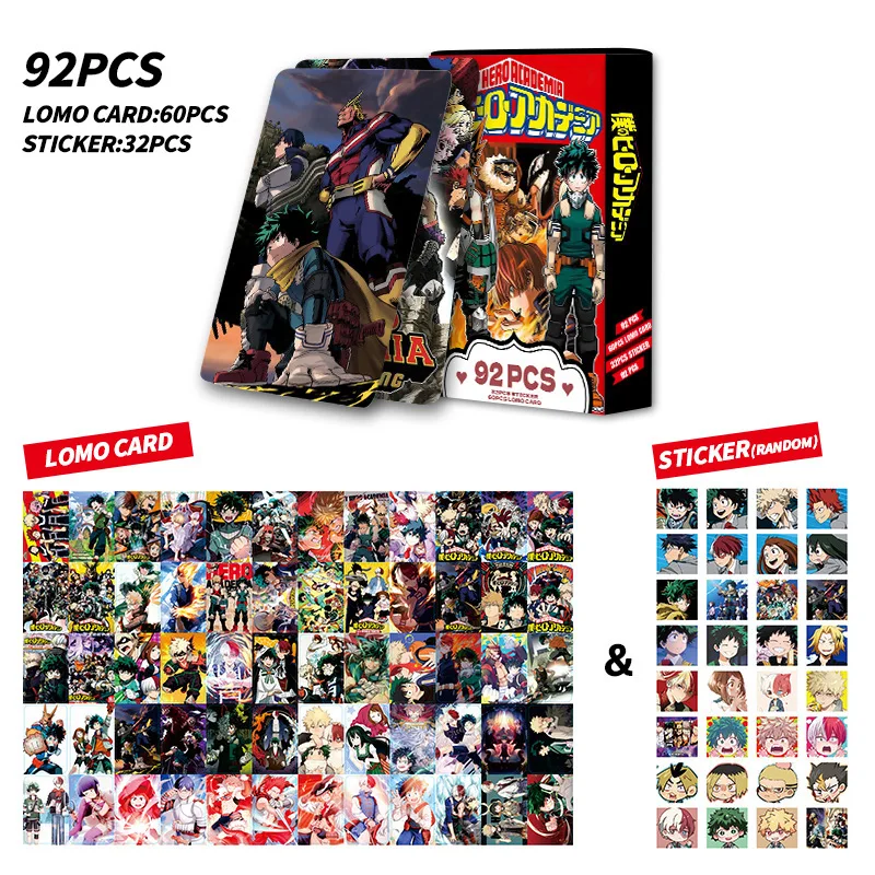 NEW 92 PCS Anime My hero Academy Lomo Card Double-sided Hd Color