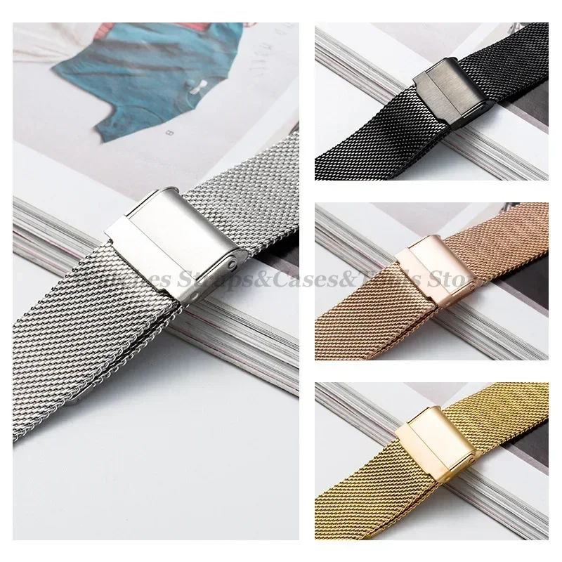 Ultra-Thin Stainless Steel Milanese Mesh Watchband Bracelet - High-Quality Universal Fit
