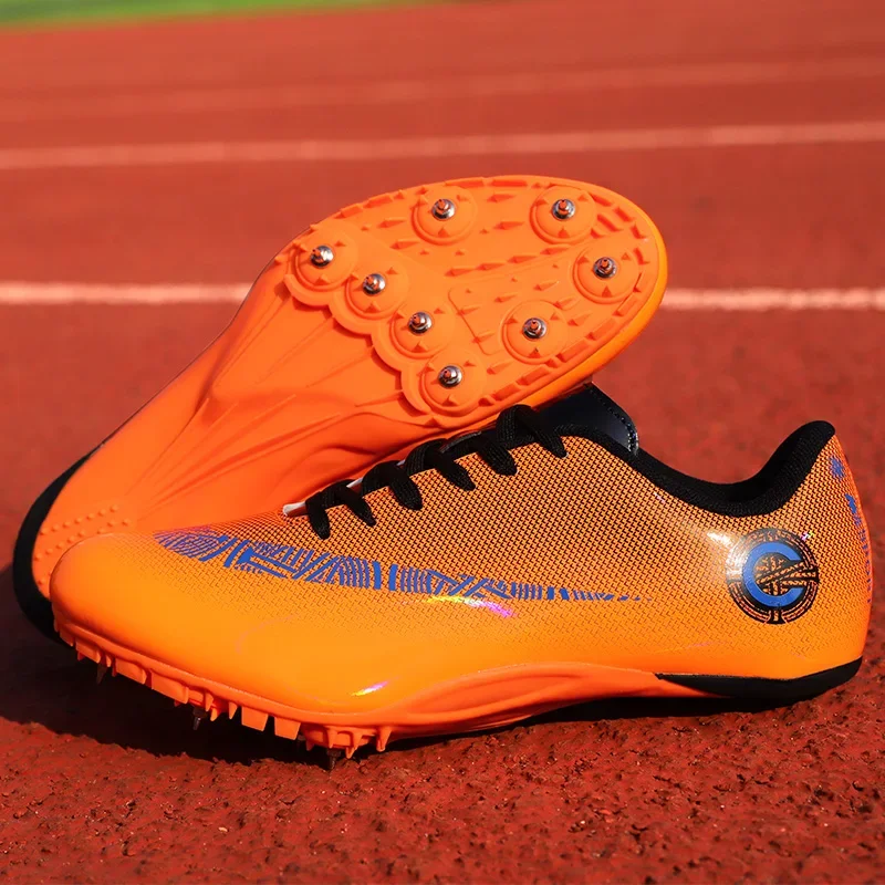

Outdoor Track Field Shoes Men Training Spiked Spike Shoes Sneakers Lightweight Lace-up Sport Non-Slip Match Waterproof Athletic