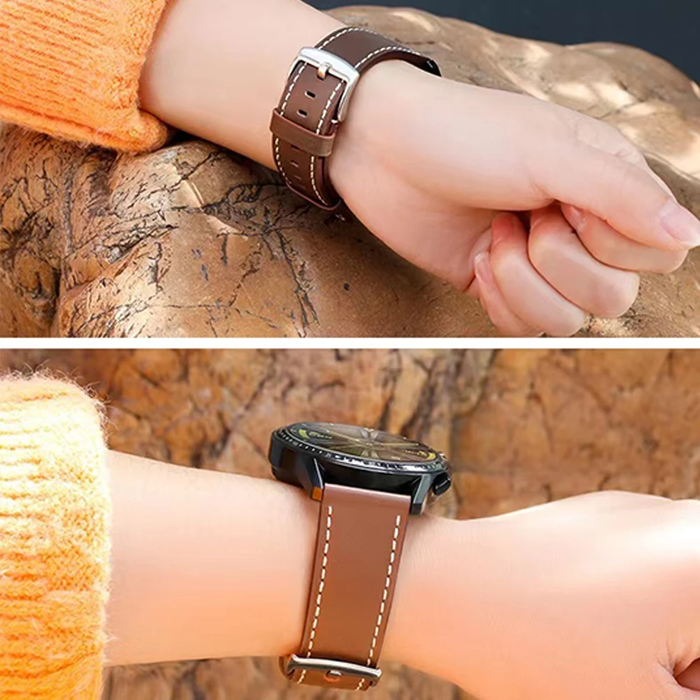 Premium Leather and Silicone Hybrid Watchband