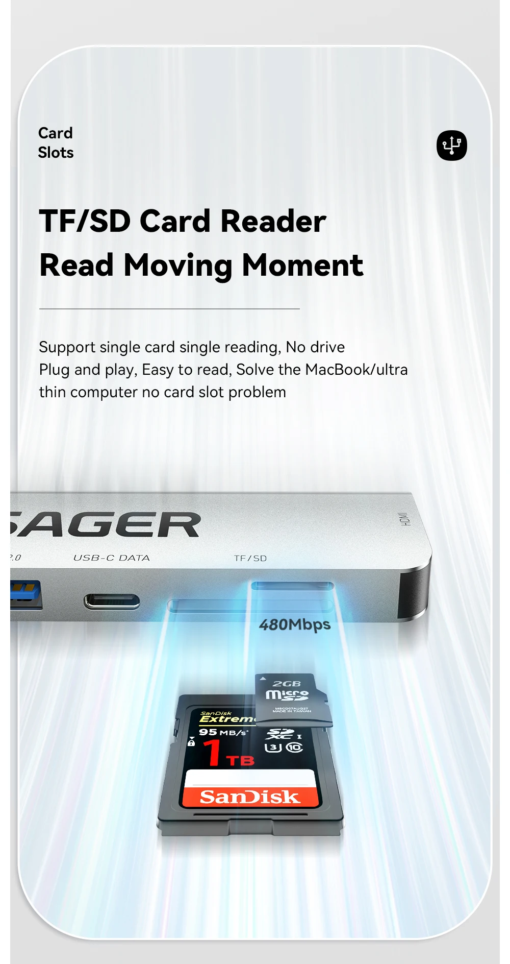 essager hub usb vers adaptateur de chargeur pd station pour macbook pro ordinateur portable
