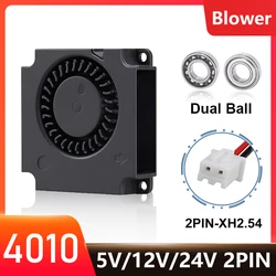 Gdstime 40x40x10mm 3D Printer Fan 5V 12V 24V 40mm Duall Ball Printer Cooling Accessories DC Turbo Blower 4010 Exhaust Radial Fan