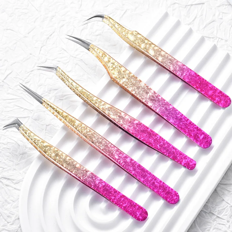 thumbnail image 3 of 1 pinza para pestañas con forma de flor de hielo, antiestática, 3D, precisa, para injerto de cejas, extensiones de pestañas postizas, herramientas de maquillaje, 3 of 6