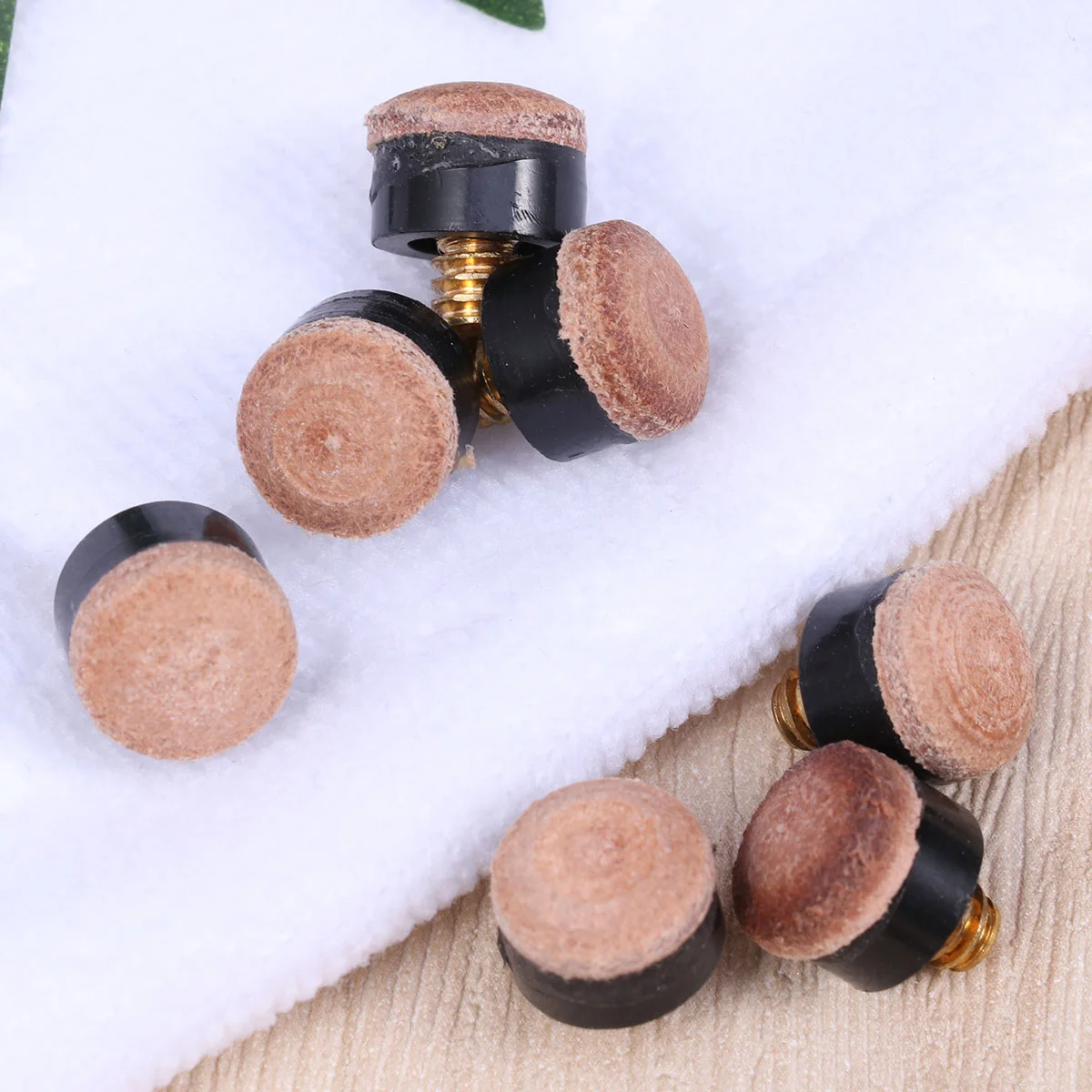 40pcs American Style Billiard Cue Ferrules and Tips Billiard Replacement Screw-on Tips with Pool Cue Stick Ferrules Hard Tip