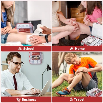 RHINO RESCUE 350 Pieces OSHA All-Purpose First Aid Kit, Home & Office Professional Medical Supplies, for Emergency, School 6