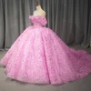 Ball Gown Pink Quinceanera Dress 2024 Short Sleeves Gril Sweet 15 16 Birthday Party Gown Pageant vestido de novia 6798 4