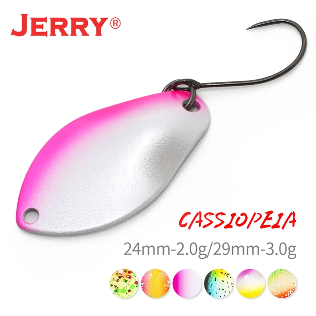 Jerry-Micro cuchara de Pesca de latón ultraligera, anzuelo único