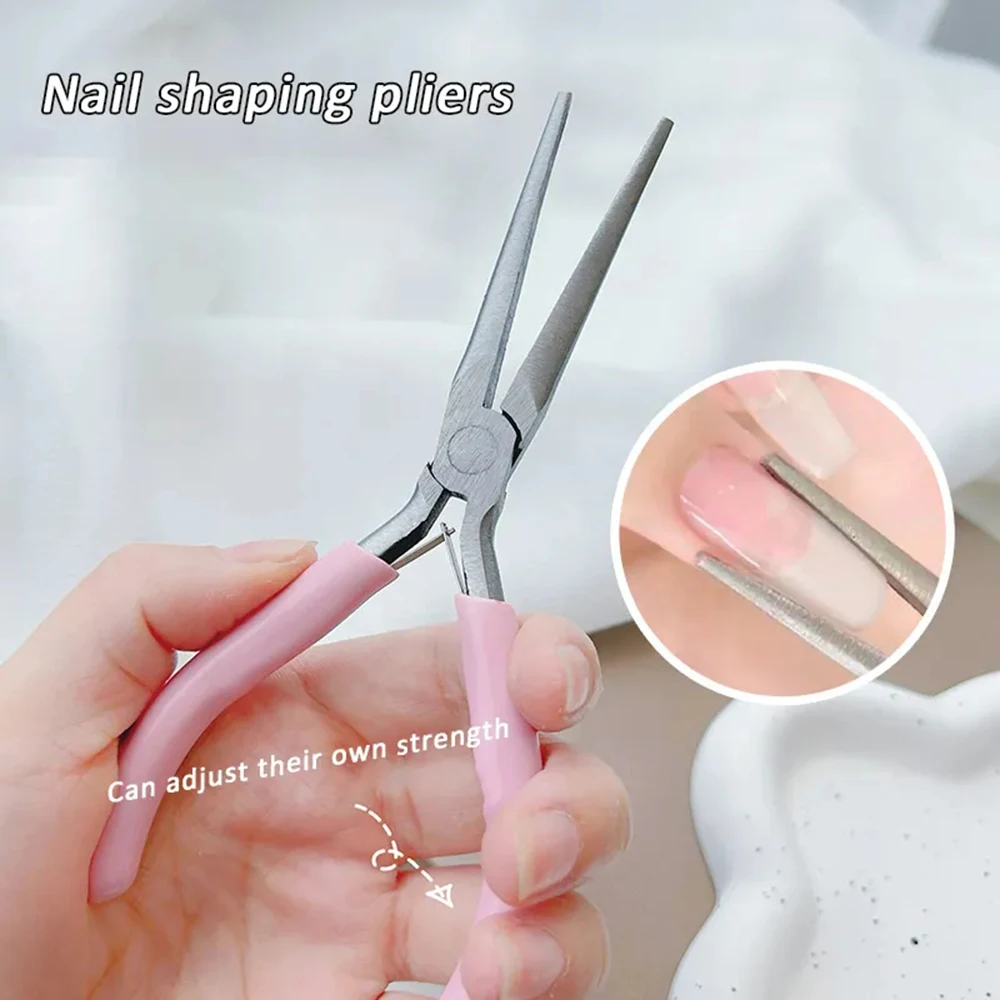 스테인레스 스틸 네일 쉐이핑 트위저 핀칭 도구, C 커브 핀처 네일 익스텐션, 아크릴 네일 조각, 네일 아트 뷰티