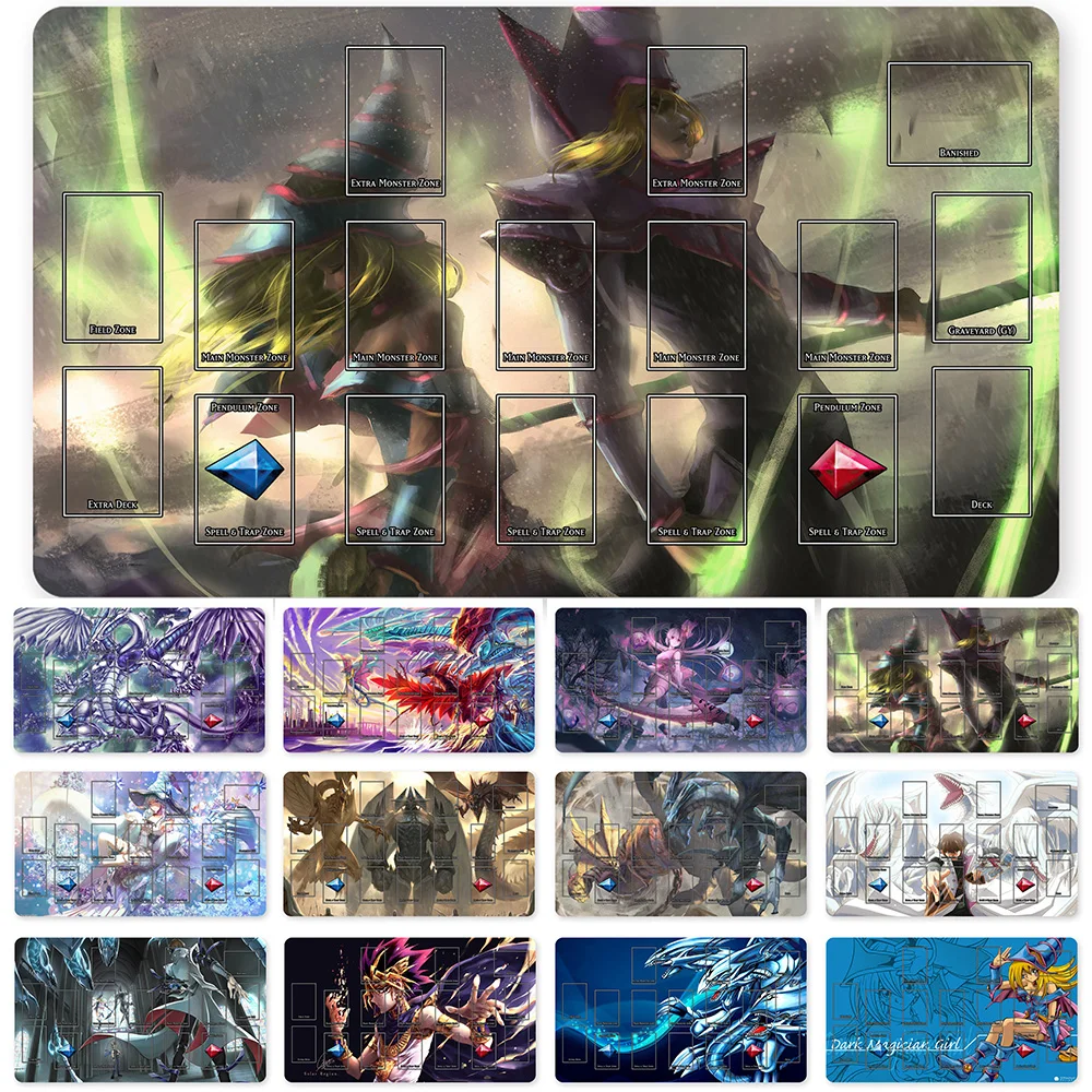 

HOT OCG Playmat Blue-eyes Ultimate Dragon Dark Magician Duel Monsters Playmats Compatible for YuGiOh TCG + Free Bag - ygo (63)