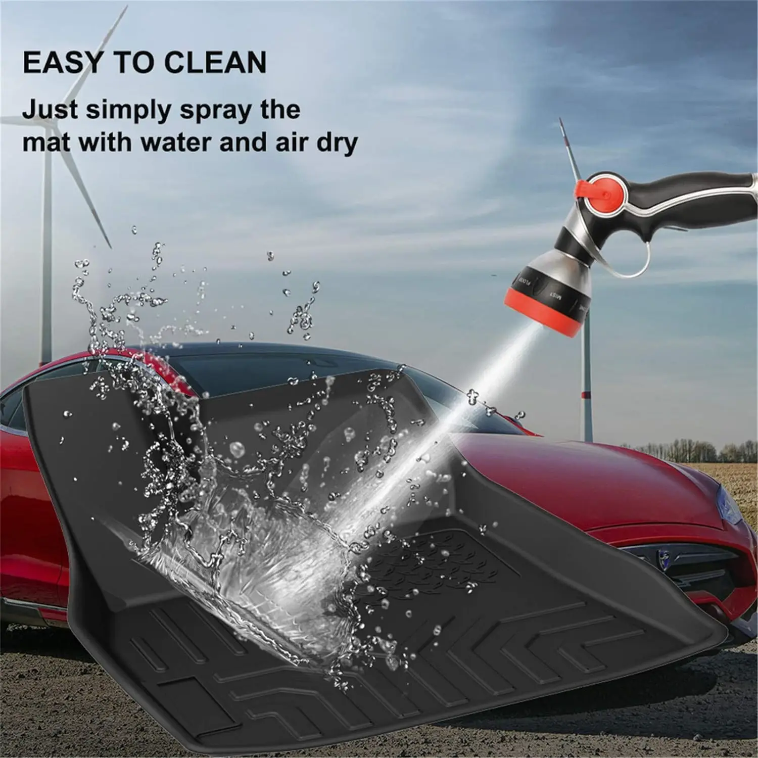 TPE Floor Mats 3D Material Cargo Liners All-Weather Car Mats Anti-Slip Trunk Mat For Tesla Model S
