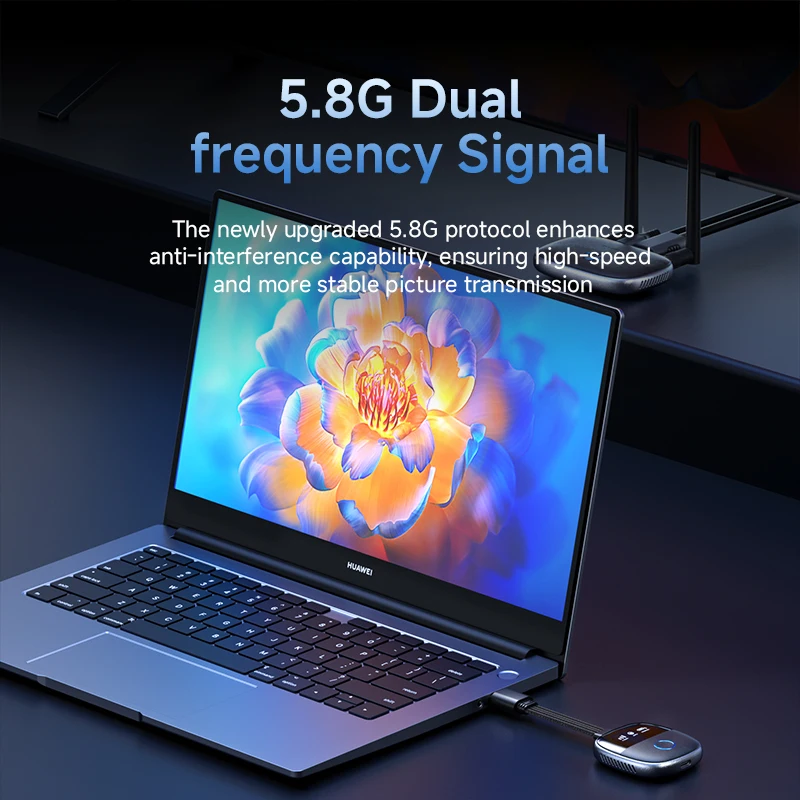 Hagibis Wireless HDMI Transmitter and Receiver Kit Wireless HDMI Extender TV Dongle Plug & Play Streaming for Laptop Projector