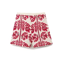 2024 Autumn New Women's Clothing European And American Style Fashionable Vacation Versatile Embroidered Casual Shorts - Image 2