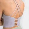 Lemon Sexy Strappy Back Sports Bras Padded Crisscross Backless U-neck Cropped Yoga Bras Workout Clothes for Women Gym Tank Top 3